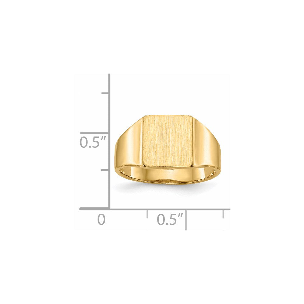 14k 8.5x9.0mm Square Open Back Signet Ring