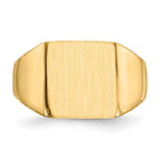 14k 11.0x11.5mm Square Open Back Signet Ring