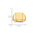 14k 11.0x11.5mm Square Open Back Signet Ring