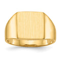 14k 11.0x11.5mm Square Open Back Signet Ring