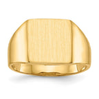 14k 11.0x11.5mm Square Open Back Signet Ring