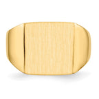 10k 13.0x13.0mm Square Open Back Mens Signet Ring