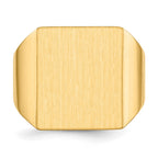 14k 15.5x17.5mm Rectangle Open Back Mens Signet Ring