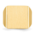 14k 16.5x17.5mm Rectangle Open Back Mens Signet Ring