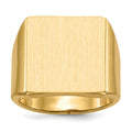14k 16.5x17.5mm Rectangle Open Back Mens Signet Ring
