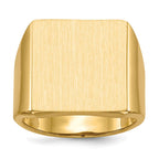 14k 16.5x17.5mm Rectangle Open Back Mens Signet Ring