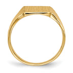 14k 8.0x9.5mm Rectangle Closed Back Signet Ring