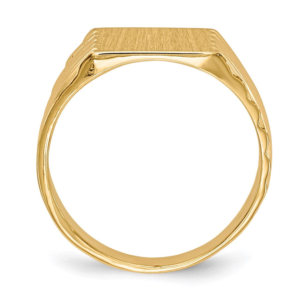 14k 9.0x9.0mm Square Closed Back Signet Ring