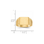 14k 9.0x9.0mm Square Closed Back Signet Ring