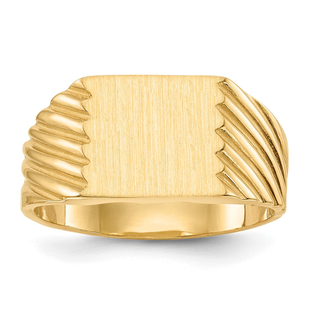 14k 9.0x9.0mm Square Closed Back Signet Ring
