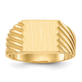 14k 9.0x9.0mm Square Closed Back Signet Ring