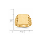14k 13.0x13.0mm Square Closed Back Mens Signet Ring