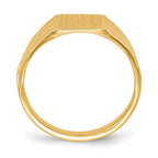 14k 8.0x6.5mm Open Back Childs Rectangular Signet Ring