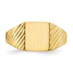 10k 8.5x7.0mm Rectangle Open Back Baby / Childs Signet Ring