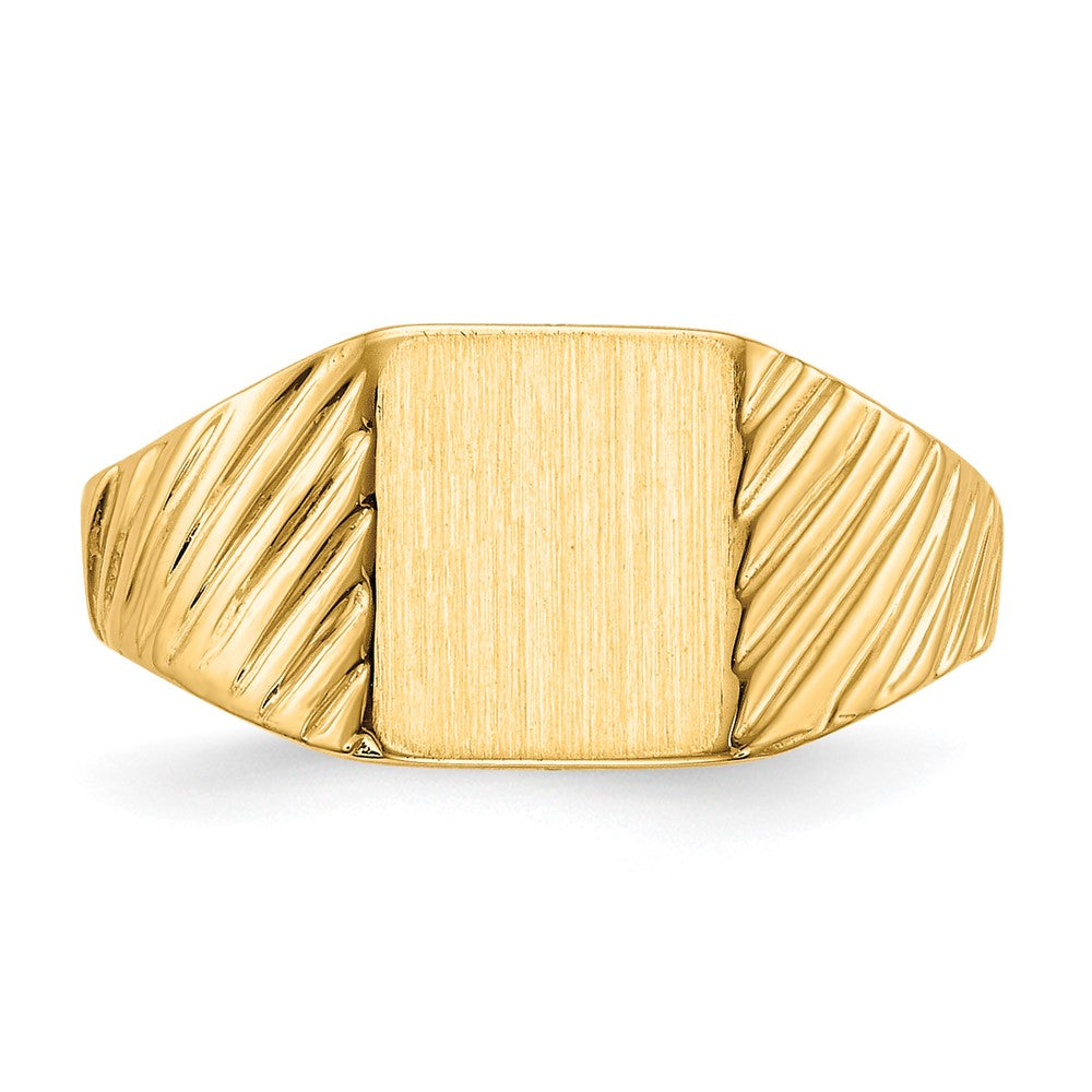 14k 8.0x6.5mm Open Back Childs Rectangular Signet Ring