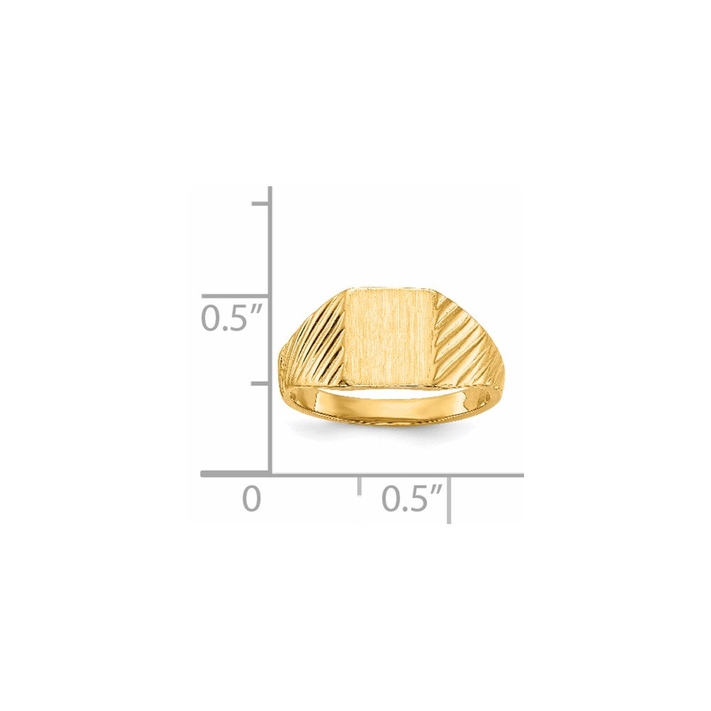 14k 8.0x6.5mm Open Back Childs Rectangular Signet Ring