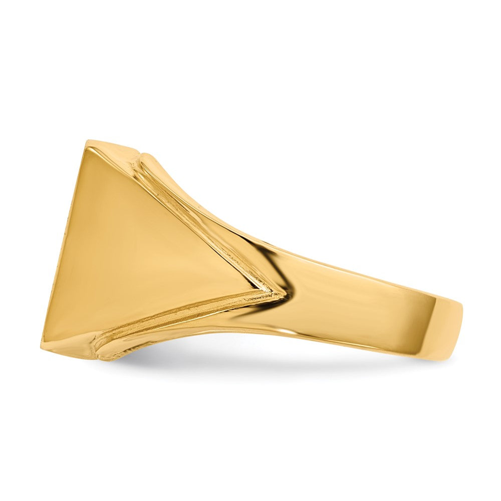 14k 12.0x12.0mm Square Open Back Mens Signet Ring