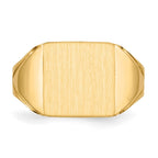 14k 12.0x12.0mm Square Open Back Mens Signet Ring