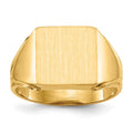 14k 12.0x12.0mm Square Open Back Mens Signet Ring
