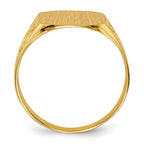 14k 14.0x12.5mm Cushion Closed Back Mens Nugget Signet Ring