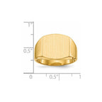 14k 14.5x13.5mm Closed Back Mens Signet Ring