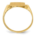 14k .02ct. AA Diamond 11.0x12.0mm Cushion Open Back Mens Signet Ring