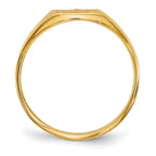 14k 1/2 point A Diamond 7.0x8.0mm Square Closed Back Signet Ring