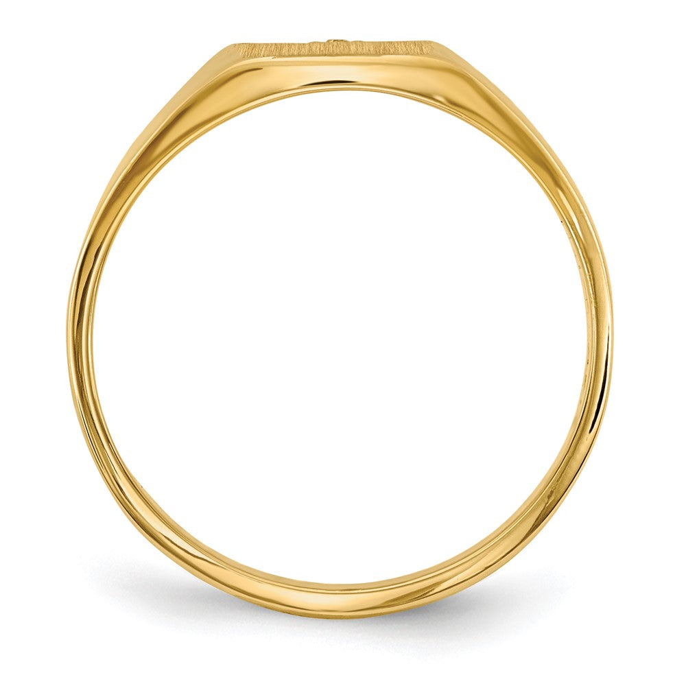 14k 1/2 point AA Diamond 7.0x8.0mm Square Closed Back Signet Ring