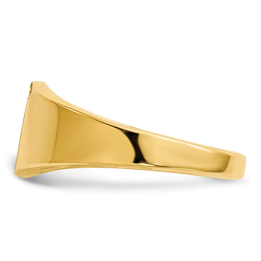 14k 1/2 point VS Diamond 7.0x8.0mm Square Closed Back Signet Ring