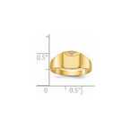 14k 1/2 point AA Diamond 7.0x8.0mm Square Closed Back Signet Ring