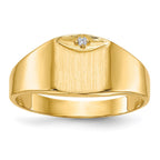14k 1/2 point AAA Diamond 7.0x8.0mm Square Closed Back Signet Ring