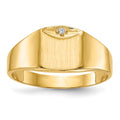 14k 1/2 point AA Diamond 7.0x8.0mm Square Closed Back Signet Ring