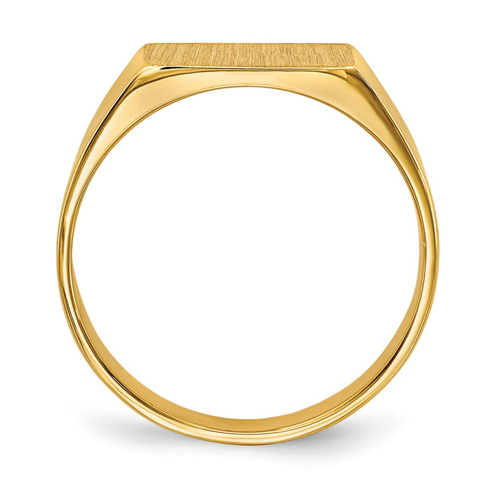 14k 10.5x5.5mm Rectangle Closed Back Signet Ring