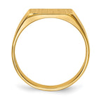 14k 10.5x5.5mm Rectangle Closed Back Signet Ring