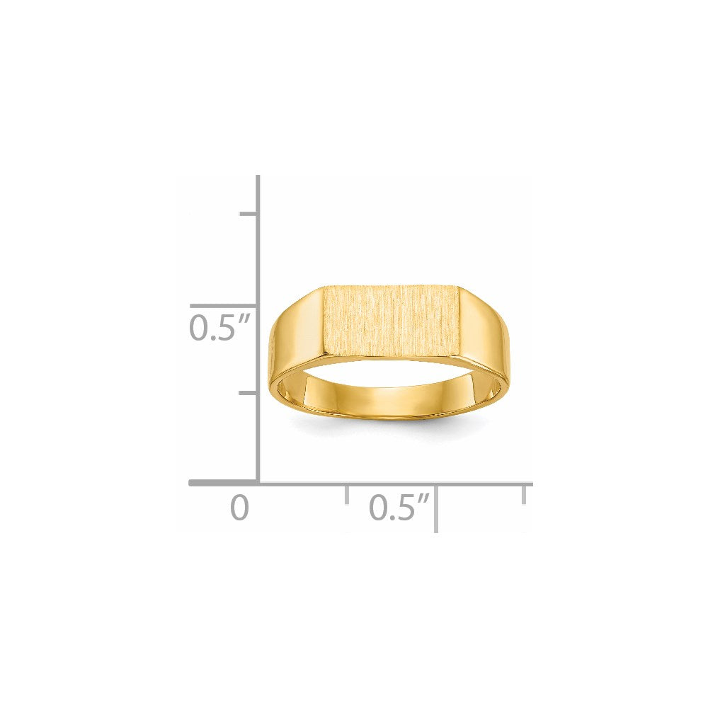14k 10.5x5.5mm Rectangle Closed Back Signet Ring