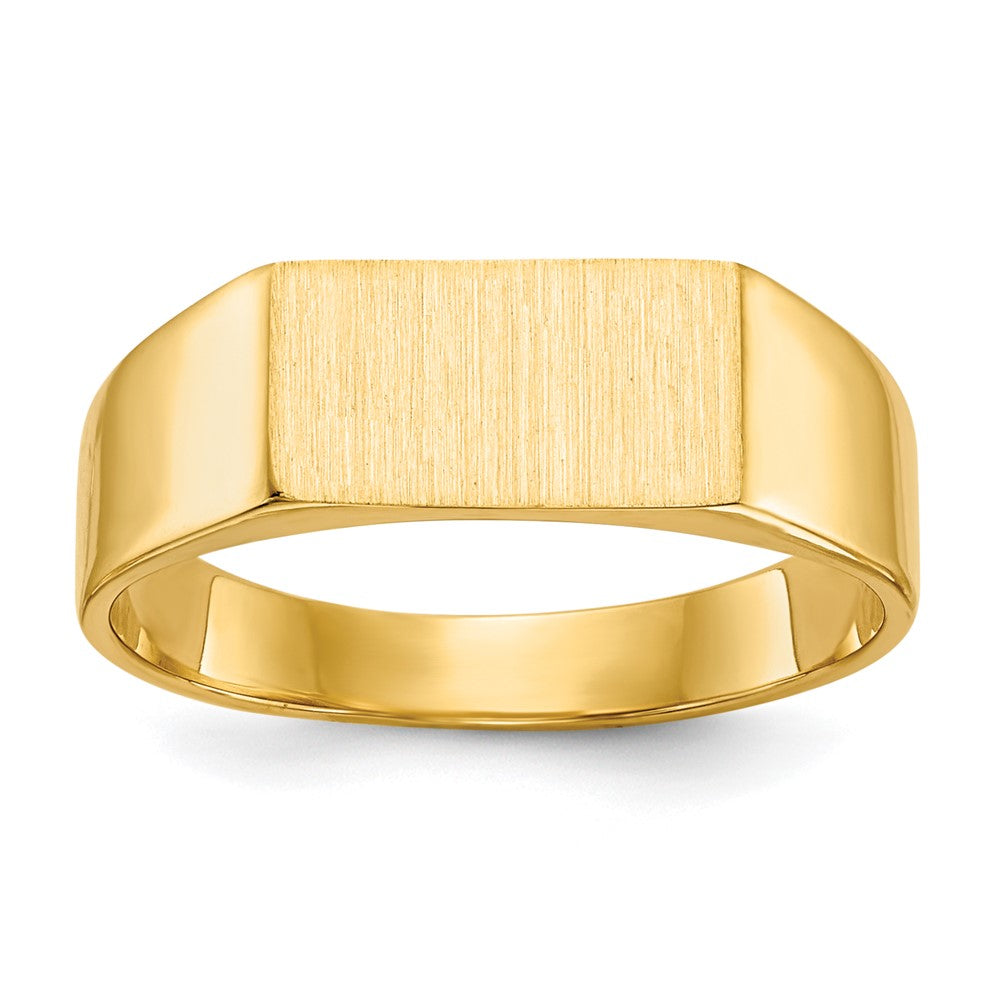 14k 10.5x5.5mm Rectangle Closed Back Signet Ring