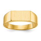 14k 10.5x5.5mm Rectangle Closed Back Signet Ring
