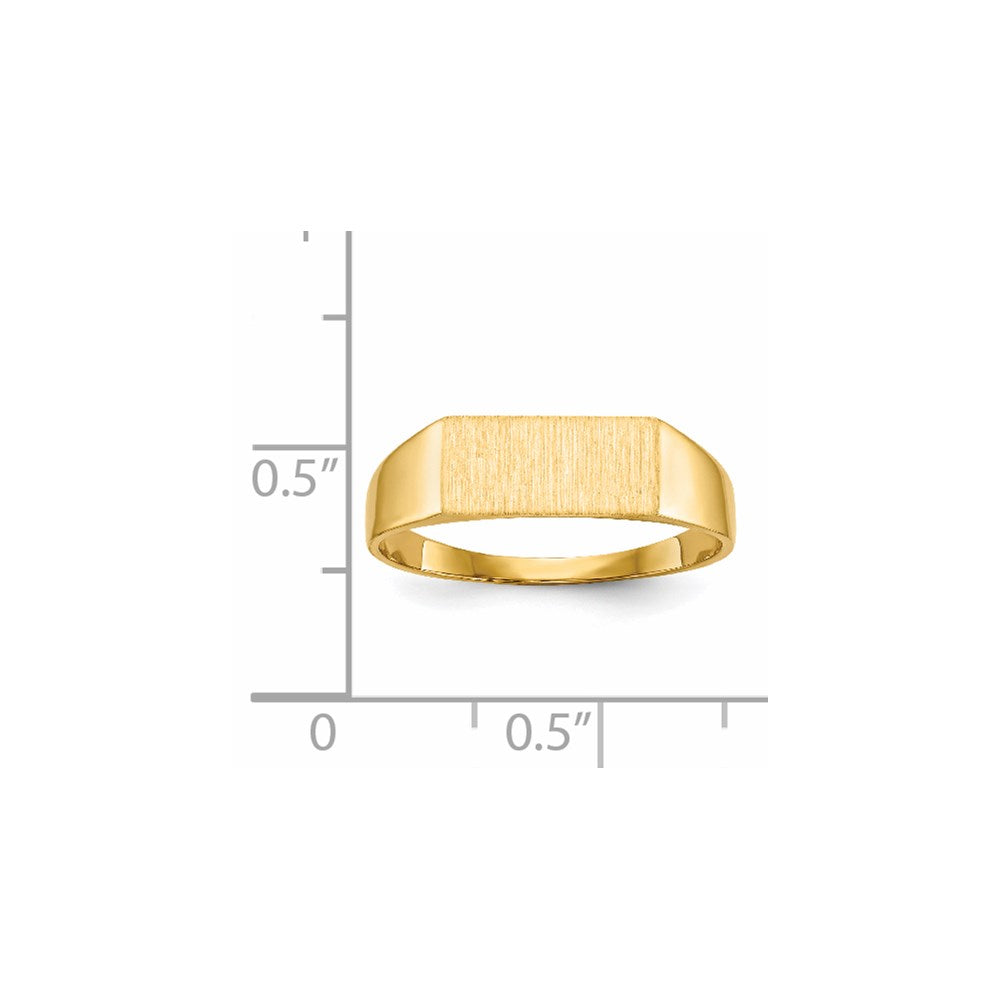 14k 12.0x5.5mm Rectangle Closed Back Signet Ring