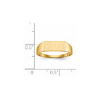 14k 12.0x5.5mm Rectangle Closed Back Signet Ring