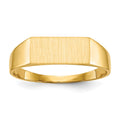 14k 12.0x5.5mm Rectangle Closed Back Signet Ring