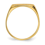 14k 12.5x6.5mm Rectangle Closed Back Signet Ring