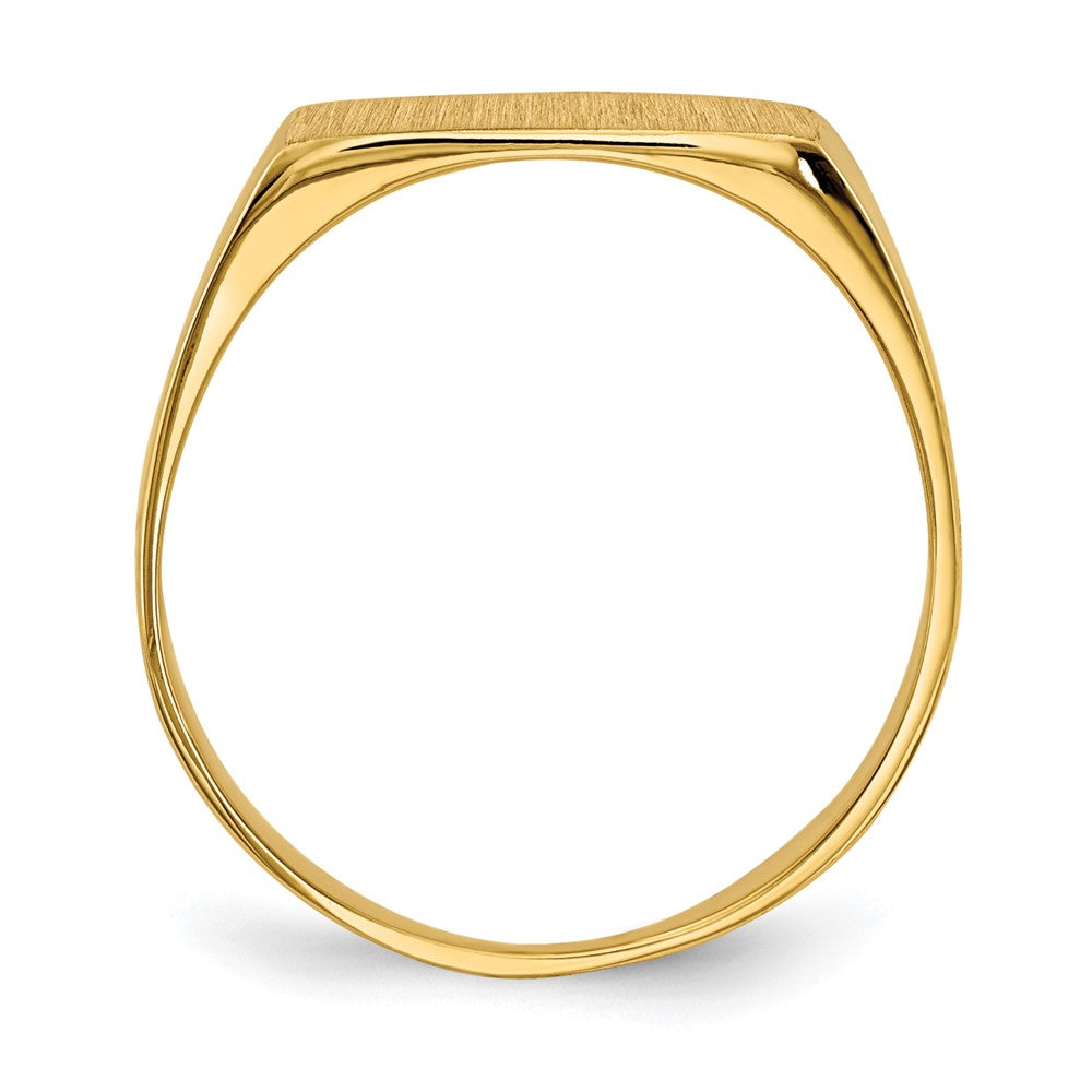 14k 12.5x6.5mm Rectangle Closed Back Signet Ring