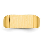 14k 13.0x7.0mm Rectangle Closed Back Signet Ring
