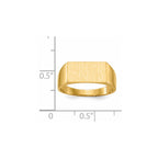 14k 13.0x7.0mm Rectangle Closed Back Signet Ring