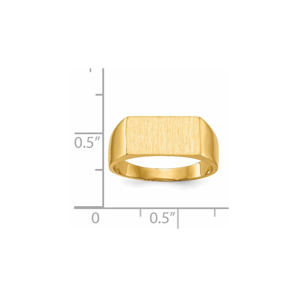 14k 13.0x7.0mm Rectangle Closed Back Signet Ring