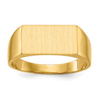 14k 13.0x7.0mm Rectangle Closed Back Signet Ring