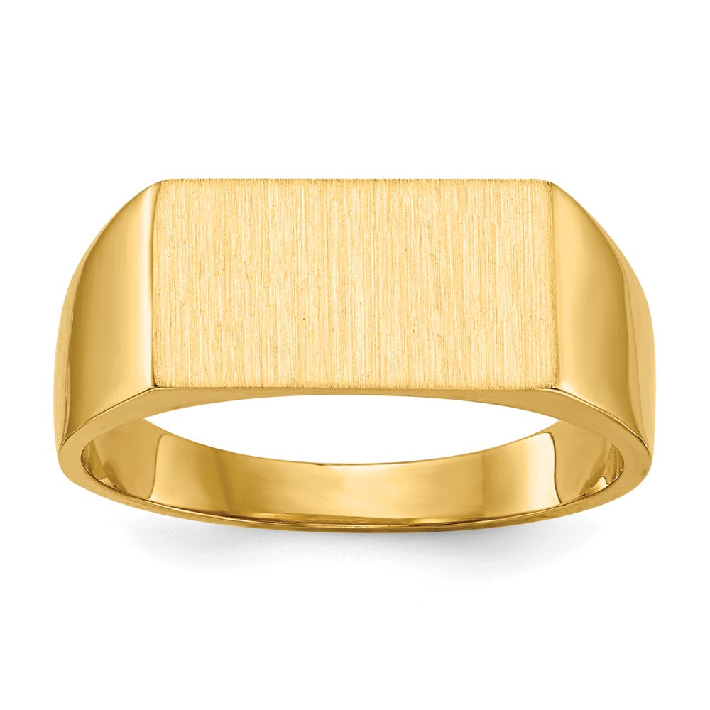 14k 13.0x7.0mm Rectangle Closed Back Signet Ring