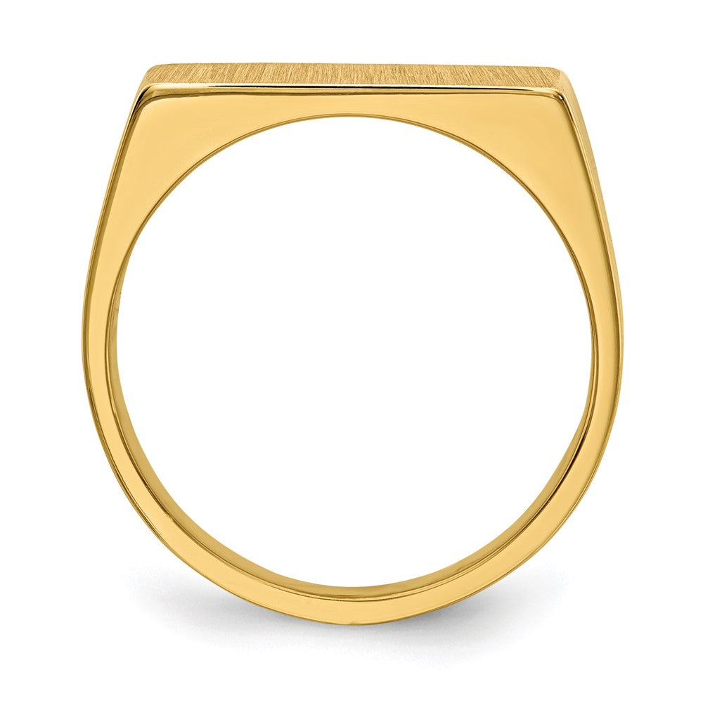 14k 16.5x8.0mm Rectangle Closed Back Mens Signet Ring