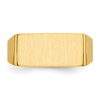 14k 16.5x8.0mm Rectangle Closed Back Mens Signet Ring