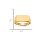 14k 16.5x8.0mm Rectangle Closed Back Mens Signet Ring